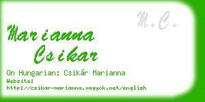 marianna csikar business card